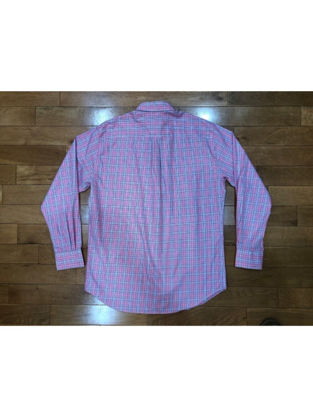 Peter Millar Men's Size L 100% Cotton Pink Plaid Long Sleeve Button-Down Shirt - Picture 4 of 9